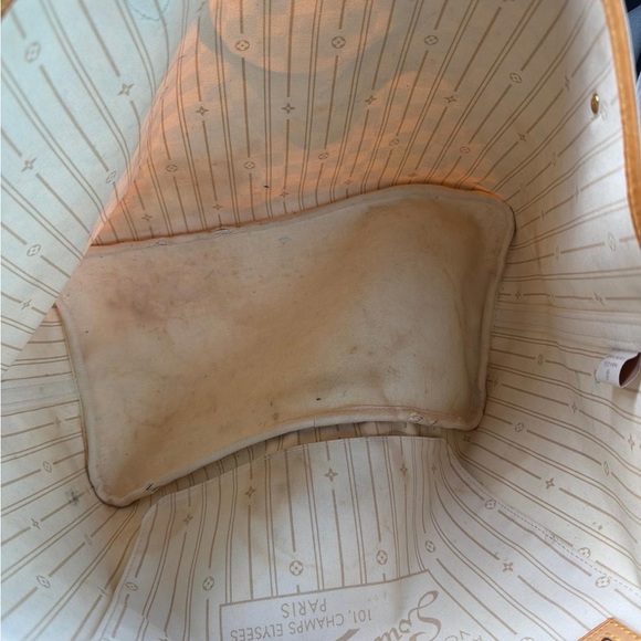 Louis Vuitton Tan and White Checkered Tote - Picture 8 of 13